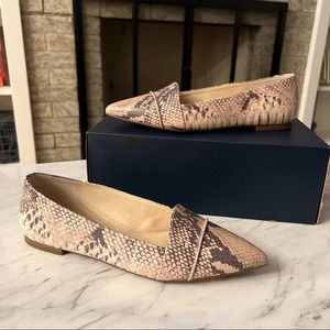 New Cole Haan Ellora Skimmer Python Print Pointed Toe Leather Flat sz 6